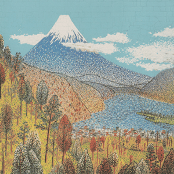 山下清】 オフセットリトグラフ「日本平よりの富士」査定 鑑定 買取