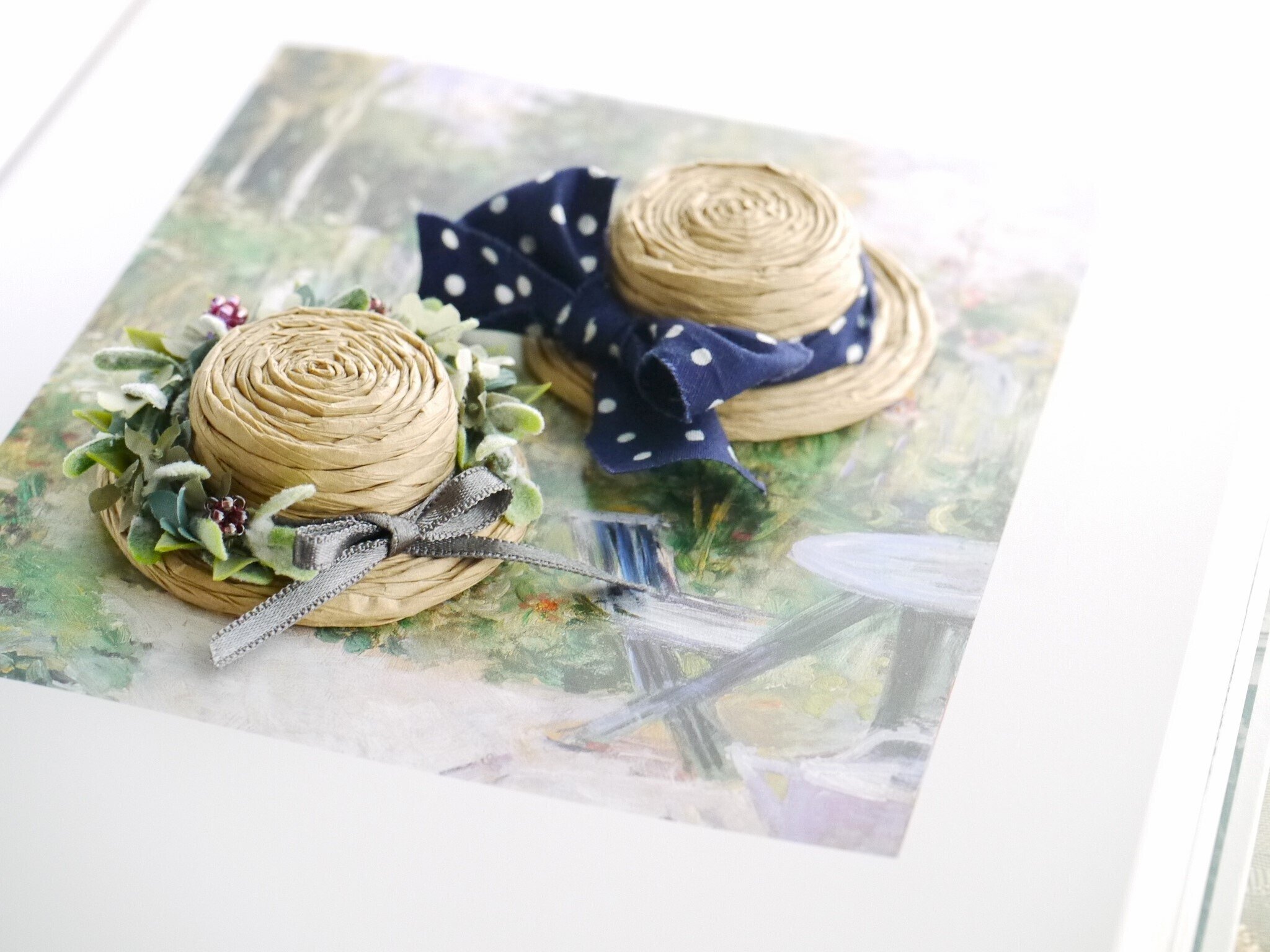 工作×手芸 ミニ麦わら帽子に花飾りを｜sion