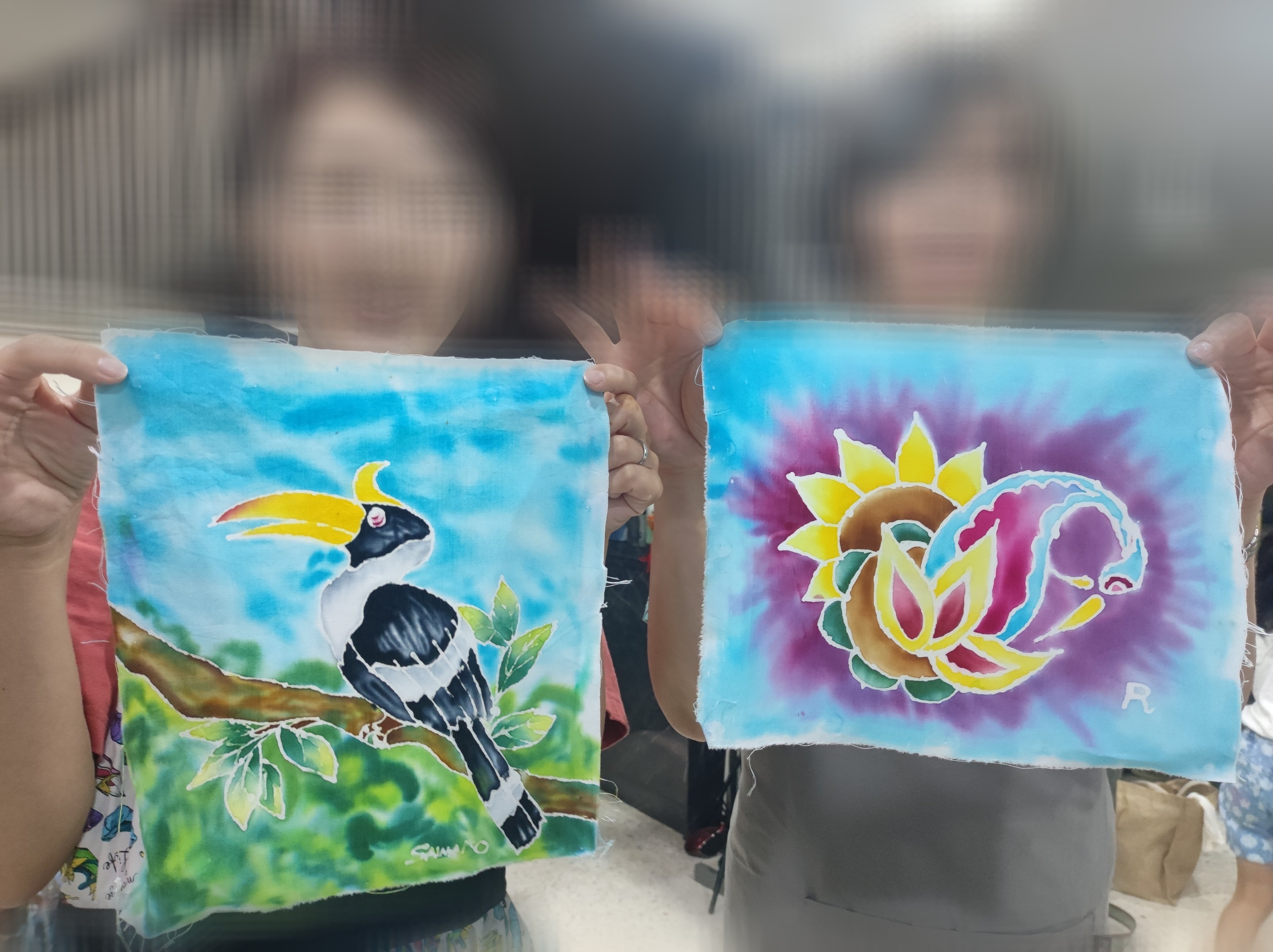 バティック染め　絵　ホーンビル　マレーシア バティック染め 絵 ホーンビル マレーシア Jadi Batek