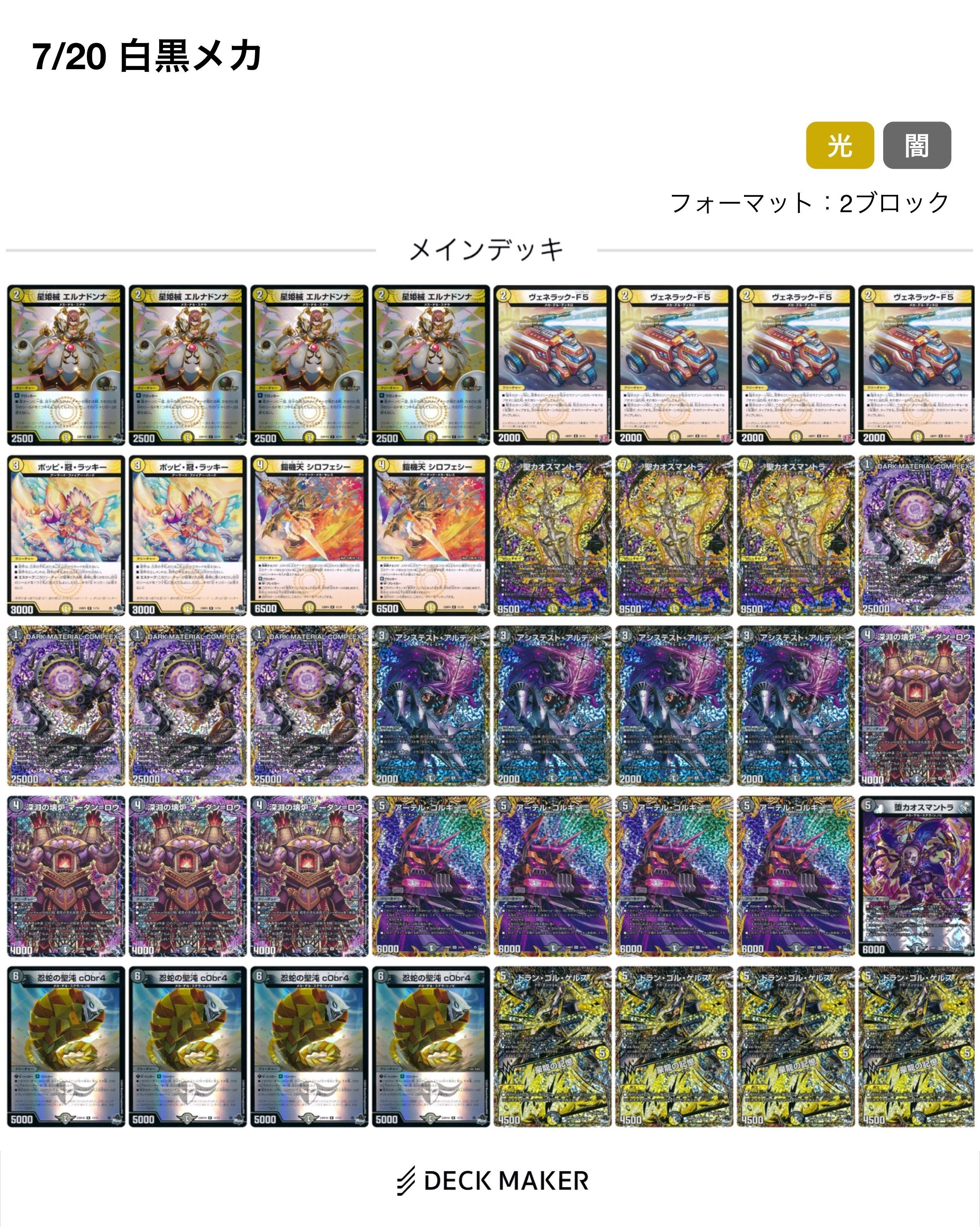 2024 白黒メカ】 優勝デッキレシピ【2ブロック】 | デュエル