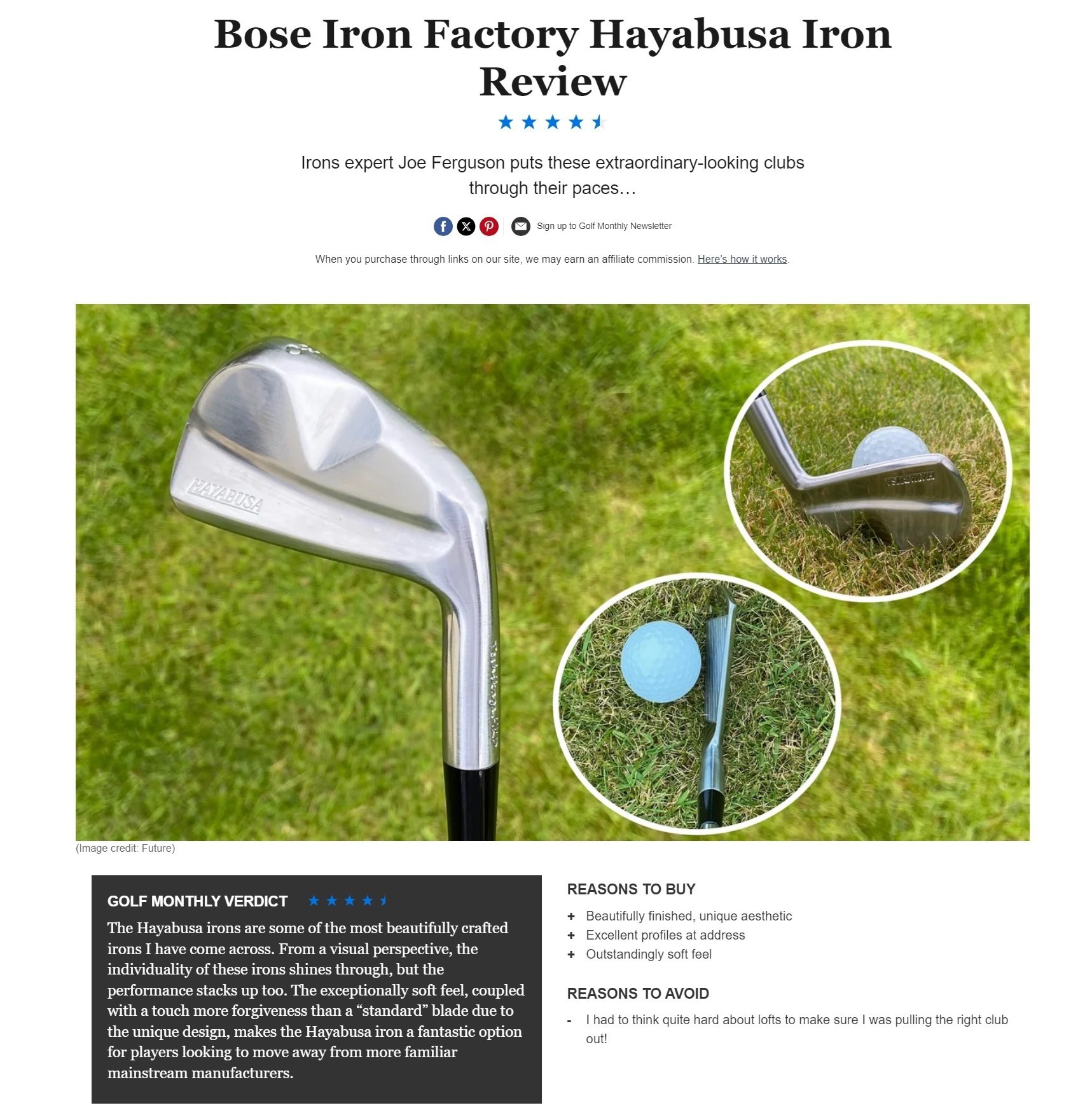 Bose Iron FactoryのHAYABUSAアイアン ボーズアイアンファクトリー 0番