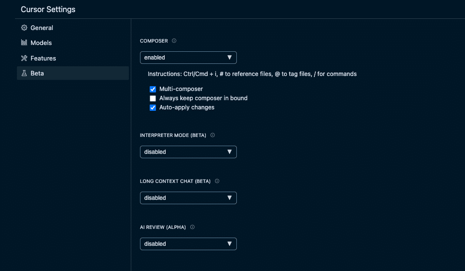 Cursor Settings