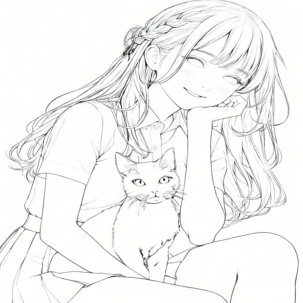 Stable Diffusionの生成画像にNovelAIのディレクターツール「線画化