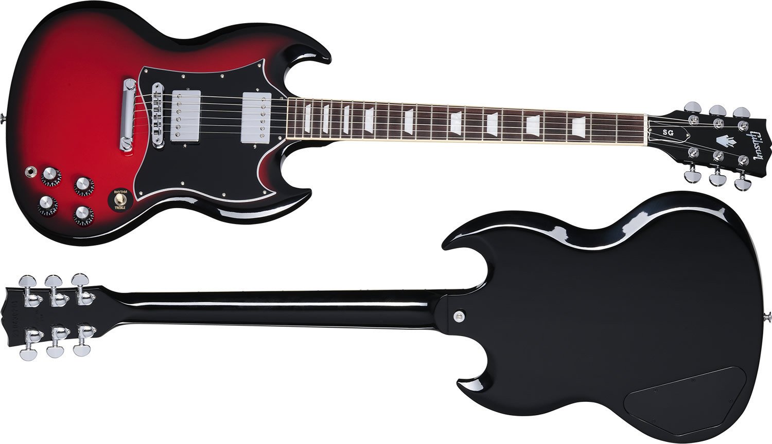 カーディナル・レッド・バーストに身を包んだギブソンSG