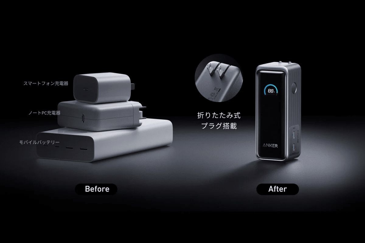 ライフハック】Anker Prime Power Bank（9600mAh, 65W, Fusion