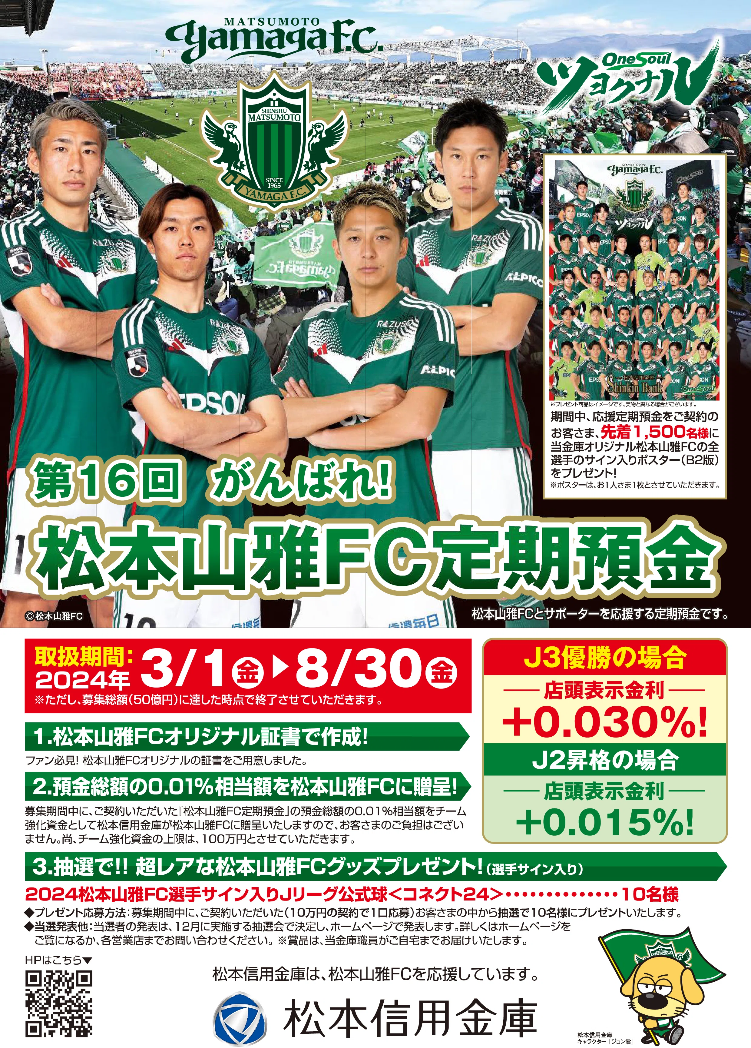 第16回 がんばれ！松本山雅FC定期預金 ～預金金利が上がってきました
