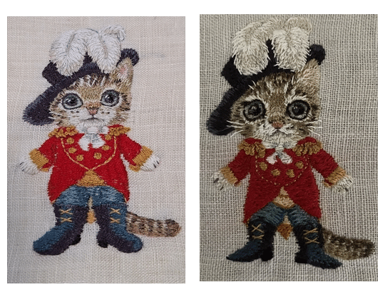 猫(ねこ)壁掛け刺繍シルク芸術作品アート この絵は緻密な模様と上品