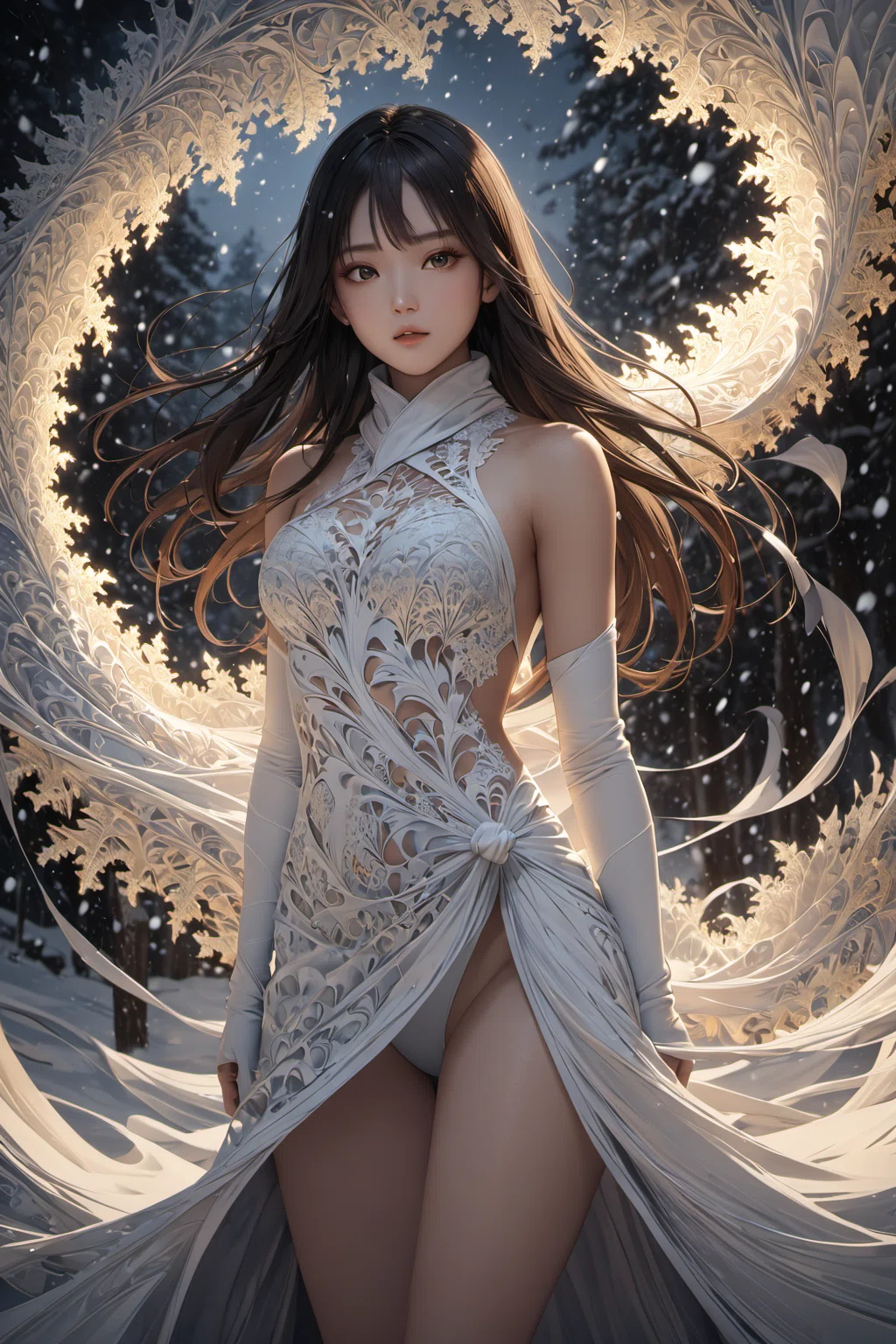 【至高の正耽美少女】蒼き夜の静寂、無垢なる少女の肖像　世界一点物　アートピース GhostXL 色々まとってフラクタルアート｜Yuki