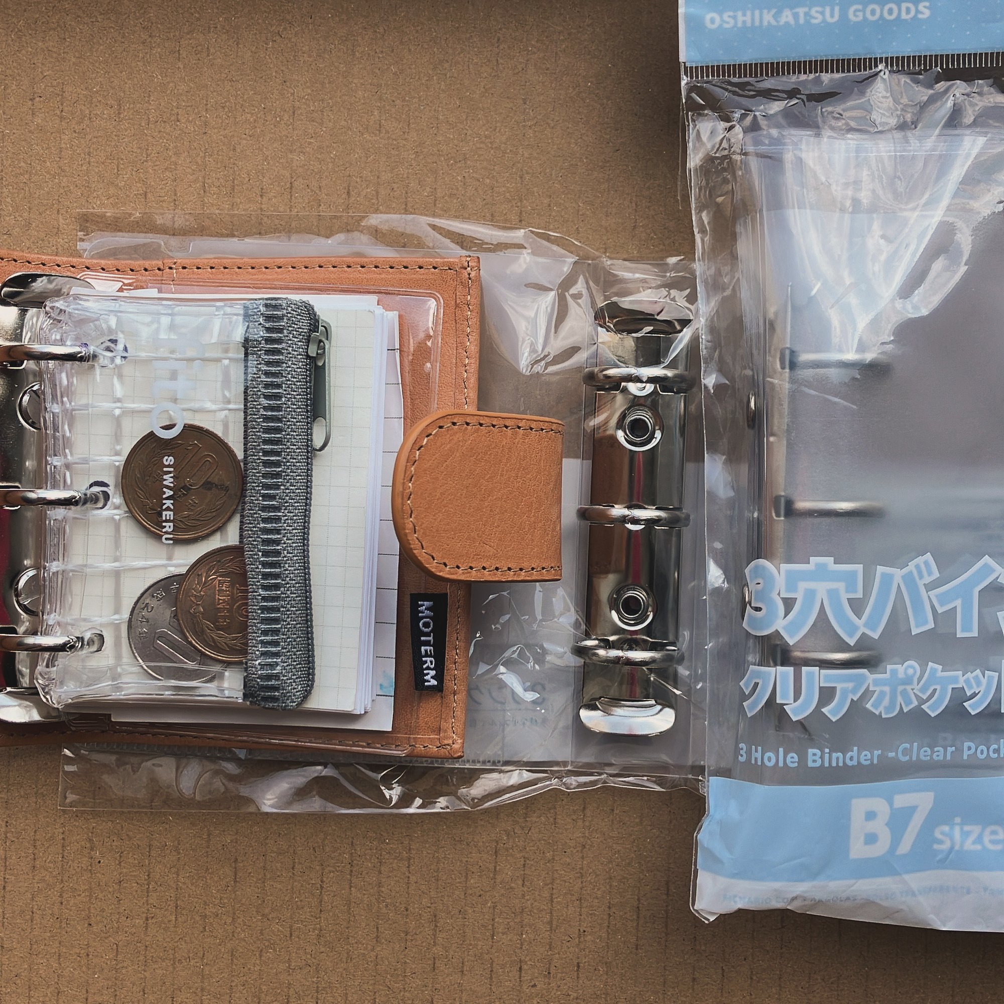 MOTERM３穴をお財布手帳に｜手帳Q子