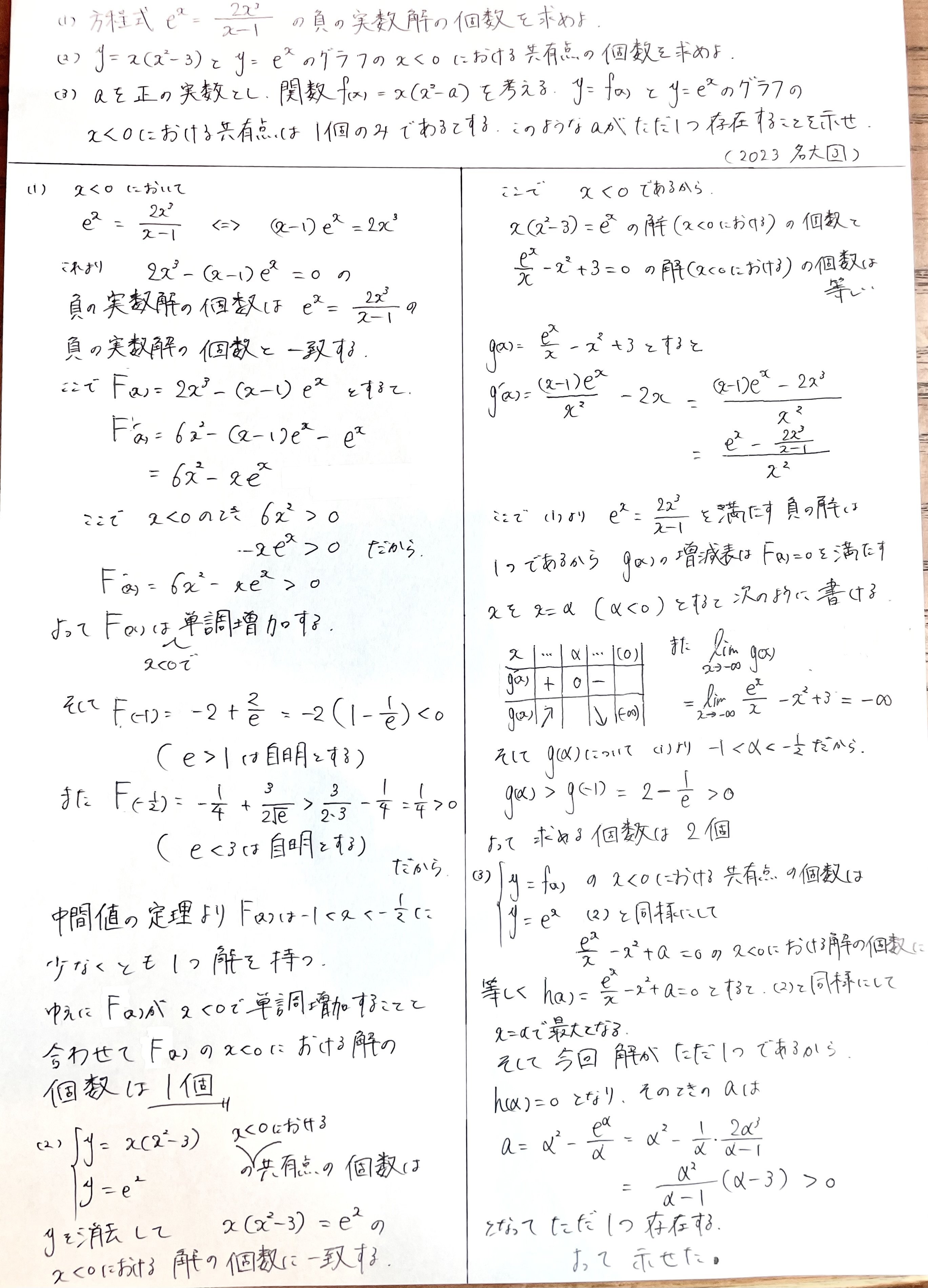 名大理系数学2023を解く｜ルイボスティー