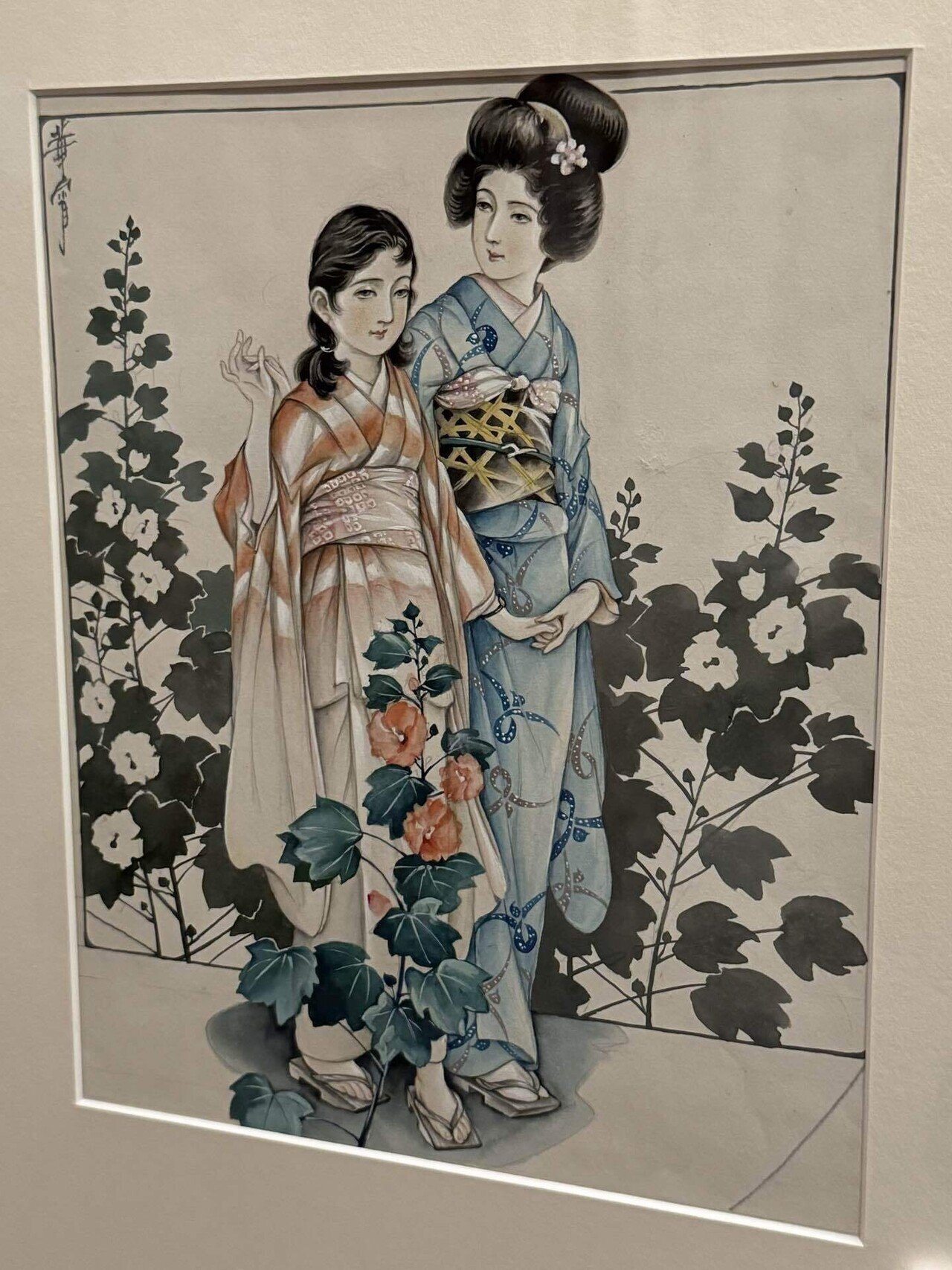 絵画　原画　ドローイング　水彩画　大正ロマン　モダン　和装 絵画 原画 ドローイング 水彩画 大正ロマン モダン 和装 絵画