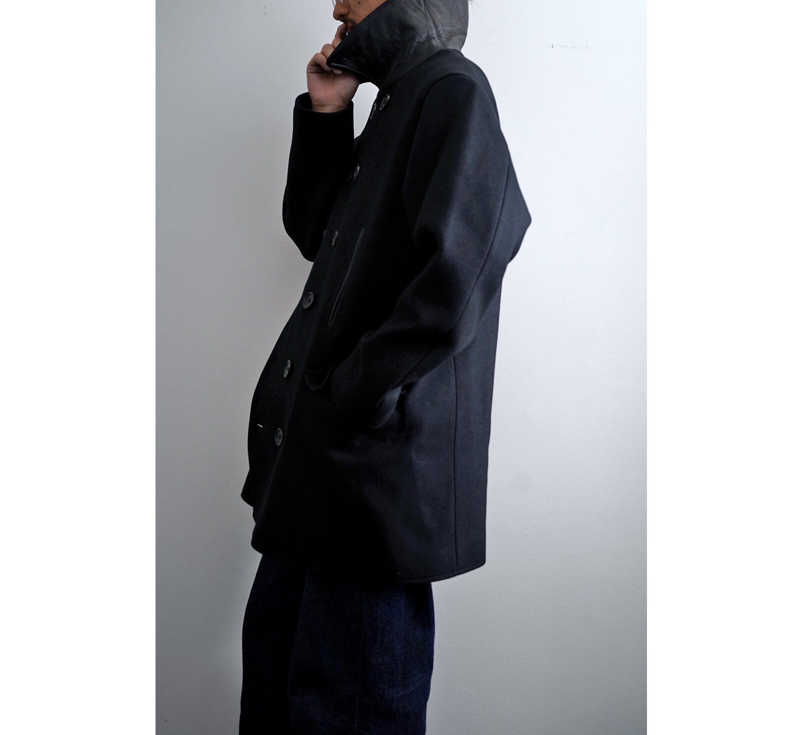 ジャケット・アウター niceness MCLAGAN13-BUTTON BLACK PEACOAT NICENESS 13-STAR PEA COAT 