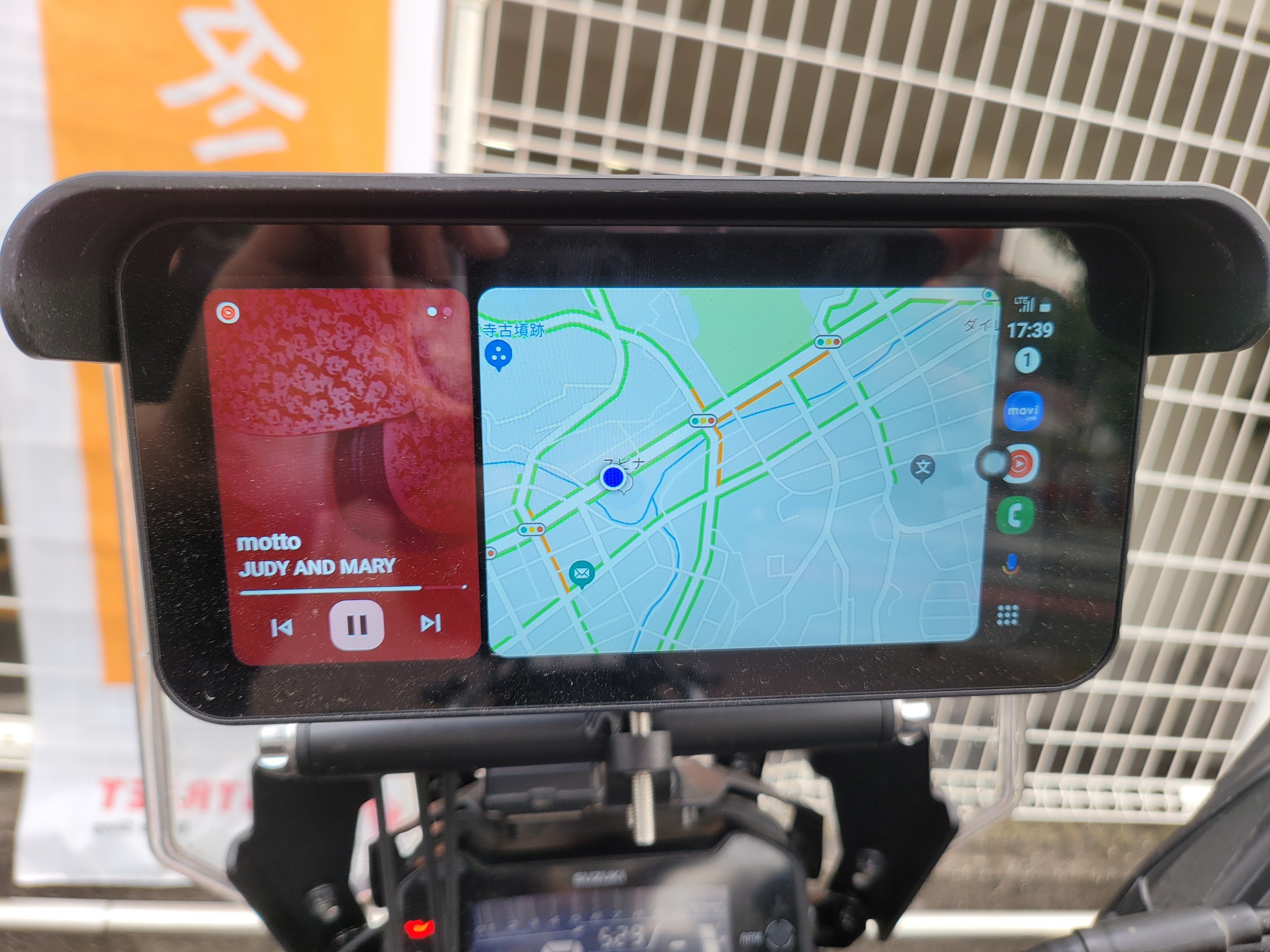 UNE AKT-80B バイク用 ドライブレコーダー ナビ 前後カメラ 5インチ