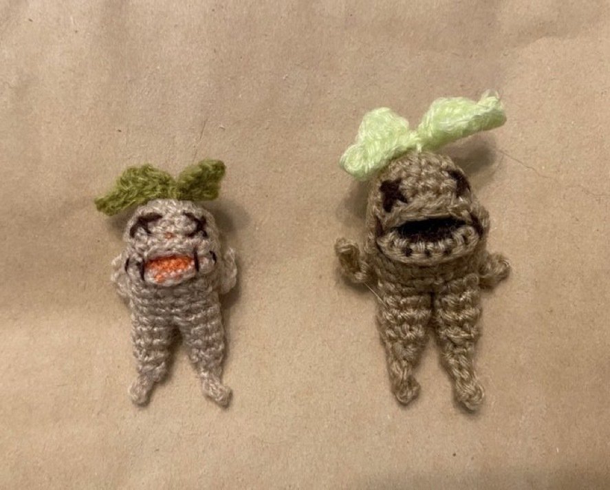 繋がり隊　マンドラゴラのあみぐるみ マンドラゴラのあみぐるみ作りました 小さなマンドラゴラちゃん