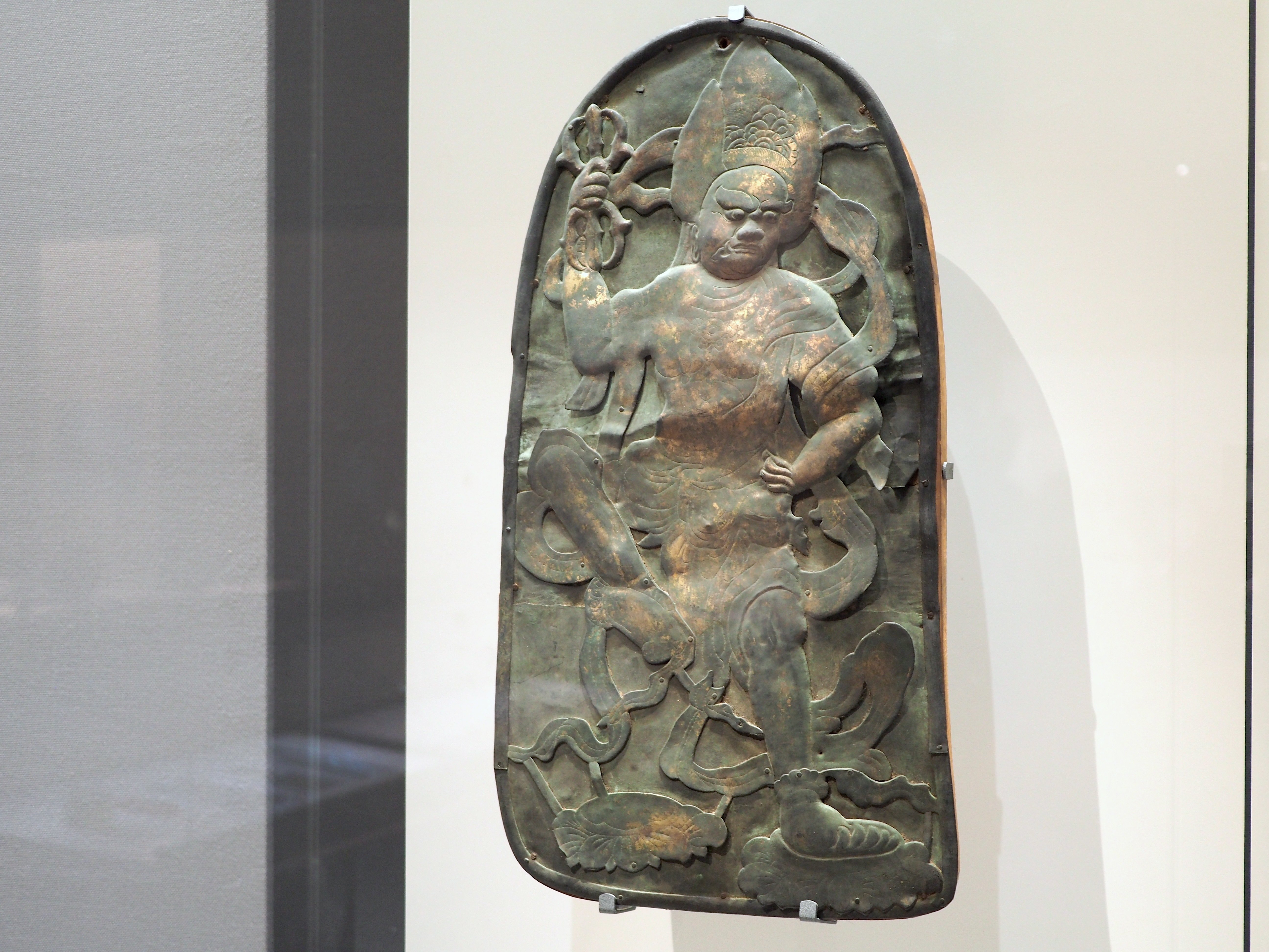 古銅　蔵王権現像　488g 高さ約11.8㎝　トヒサ　東さ7-1124② トーハク展示の国宝《線刻蔵王権現像》を撮ってきたのでnoteしておき