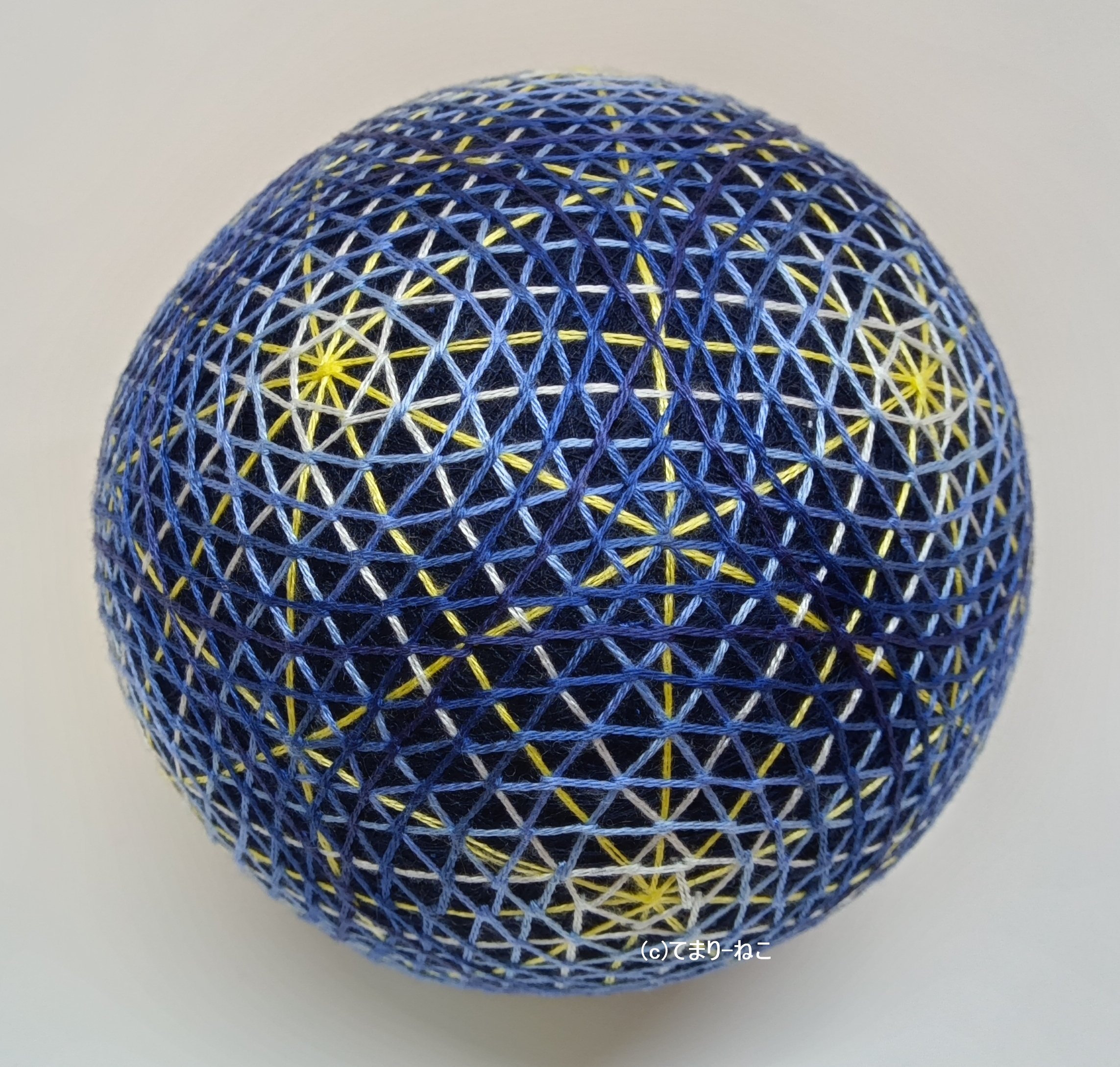 てまり「フラワーバスケット」紫土台、紫陽花 手まり 手毬