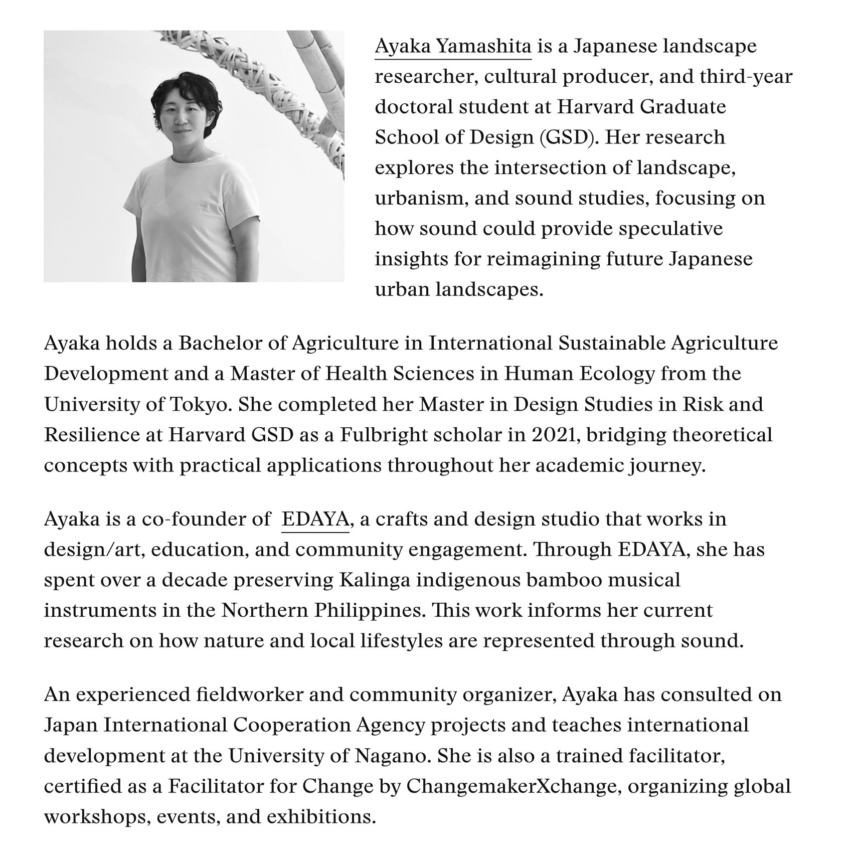 博士課程3年目のプロフィール｜山下彩香/ デザイン考察