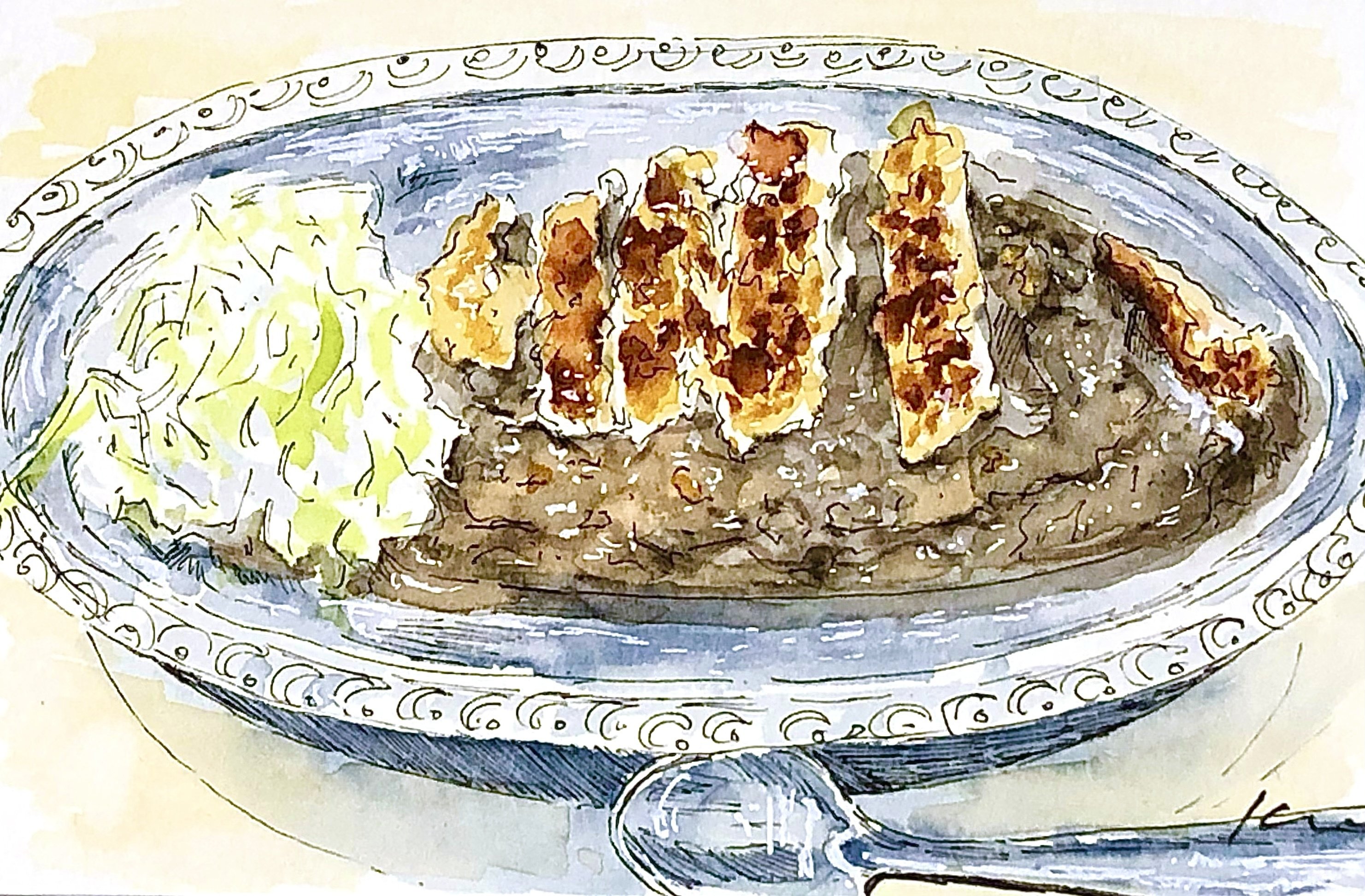 夏休みに食べたおいしかったもの描きました。【水彩画】｜Kee🍌アオキケエ