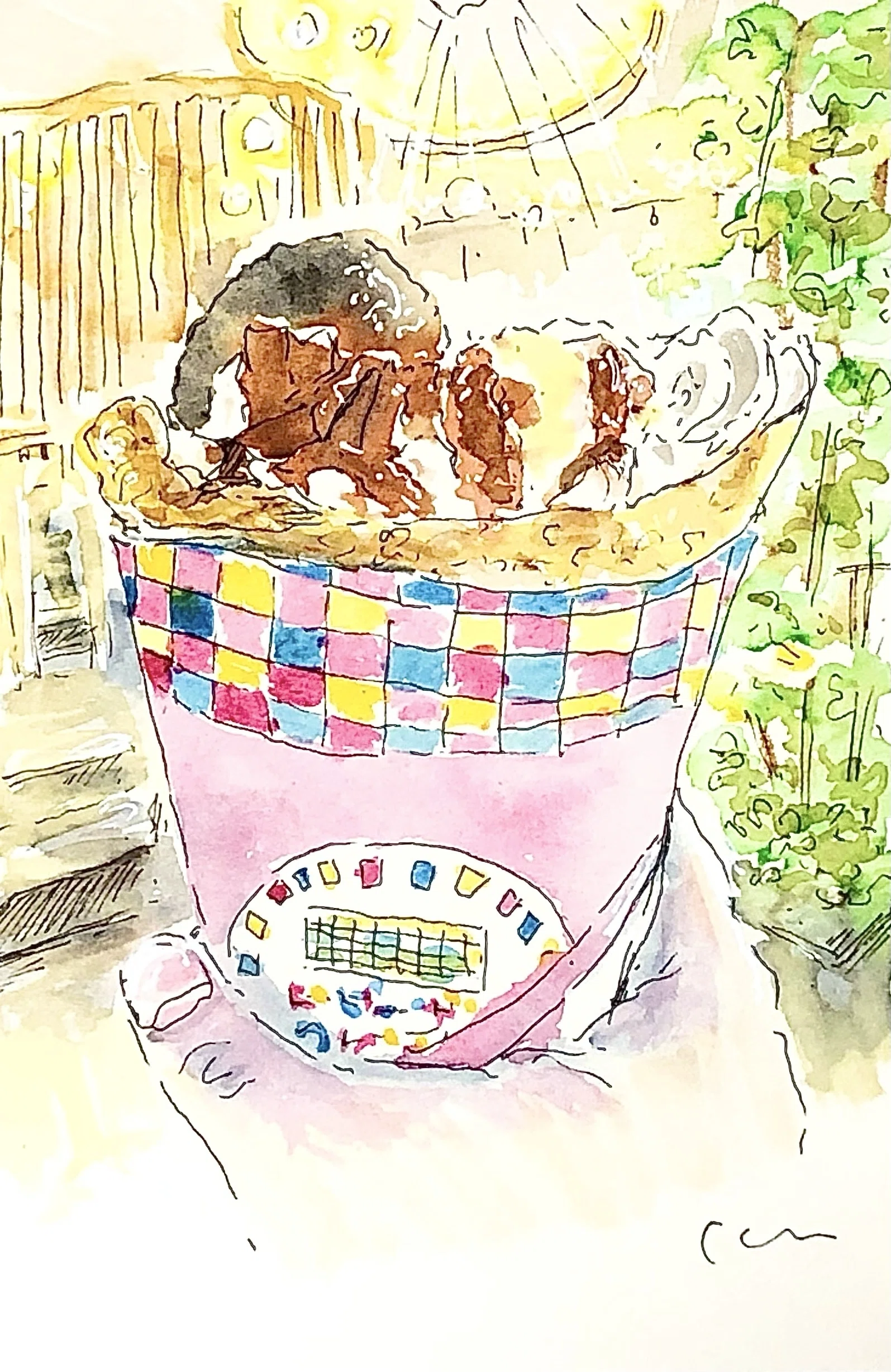 夏休みに食べたおいしかったもの描きました。【水彩画】｜Kee🍌アオキケエ