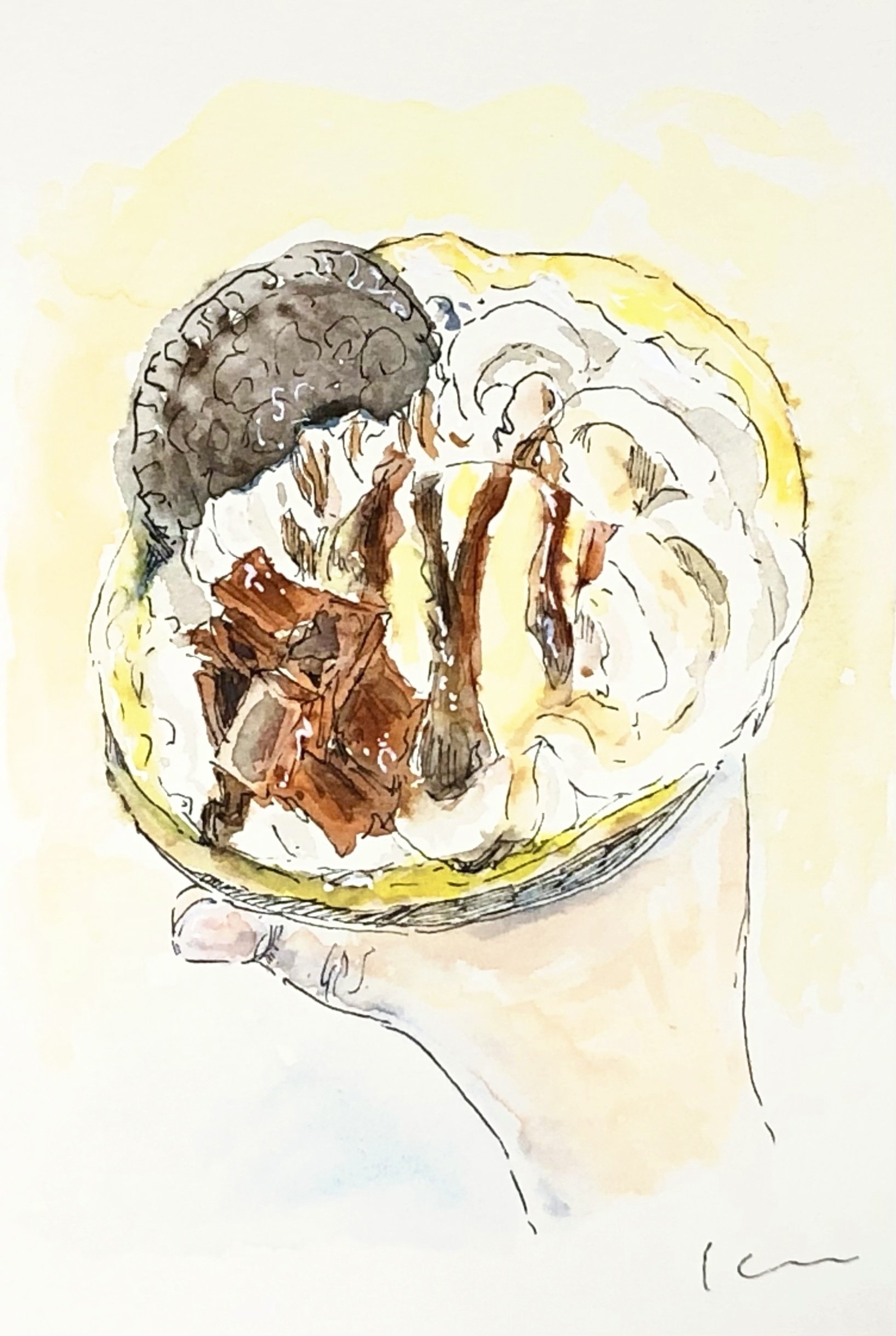 お気に入りのカップ　今朝の気分 　水彩画イラスト 🧋X珍珠狸茶X🧋 DAY.124 🧋🧋🧋🧋🧋 #每天畫一隻狸丸 #狸丸 #漫画