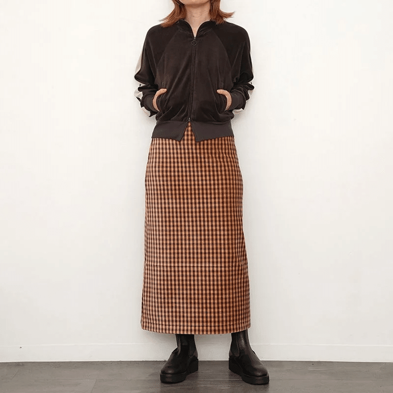 PHEENY/CHECK JACQUARD KNIT S/S(YELLOW)