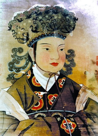 A Chinese Painted Pottery Figure of a Court Lady, Tang