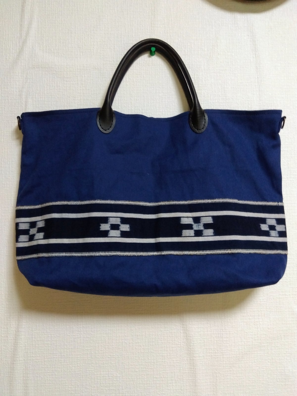 ミンサー織の帯リメイクのバッグ｜にゃごみ 