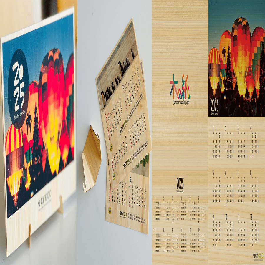木の紙」を使った2025年版木のカレンダー（木製カレンダー）販売