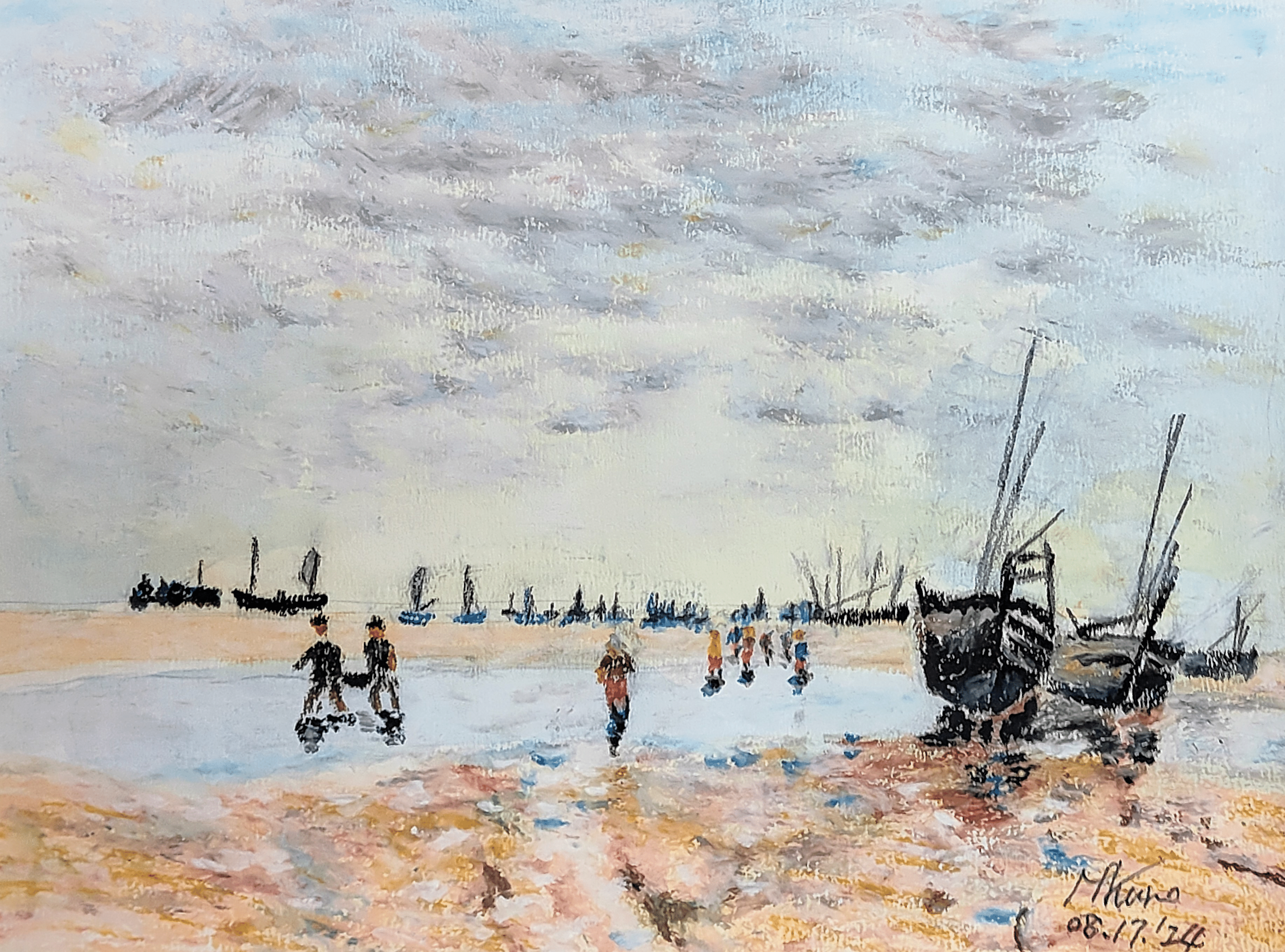 ウジェーヌ・ブーダン、「ドーヴィルの海水浴」、希少画集画、新品高級額 Yahoo!オークション - 額絵 ウジェーヌ・ブーダン／Eugene