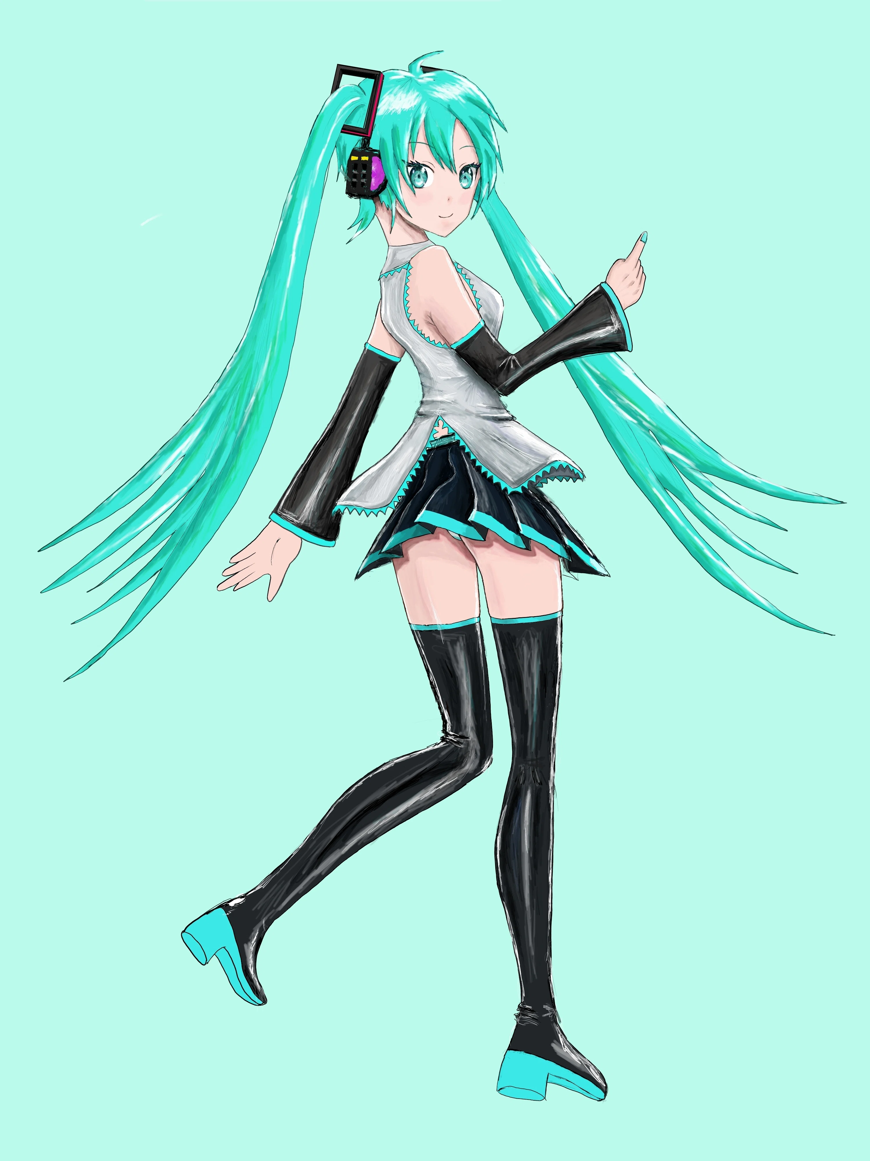 初音ミクのイラストに挑戦｜KAMINARI 39's