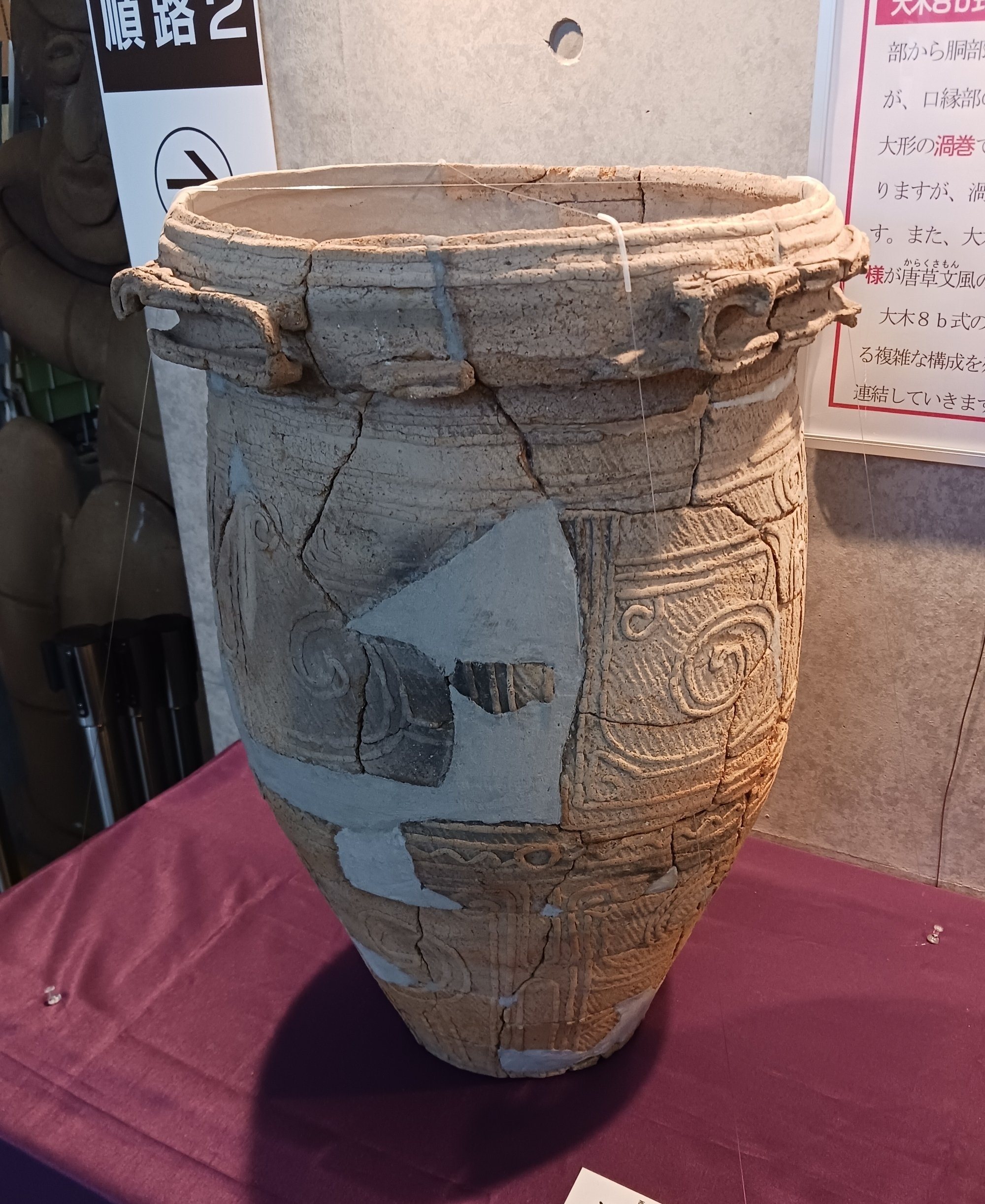 縄文土器 把手 縄文中期/縄文土器の口縁部の装飾部