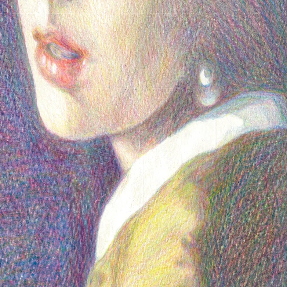 課題作品】 真珠の耳飾りの少女 模写｜鈴木杏子