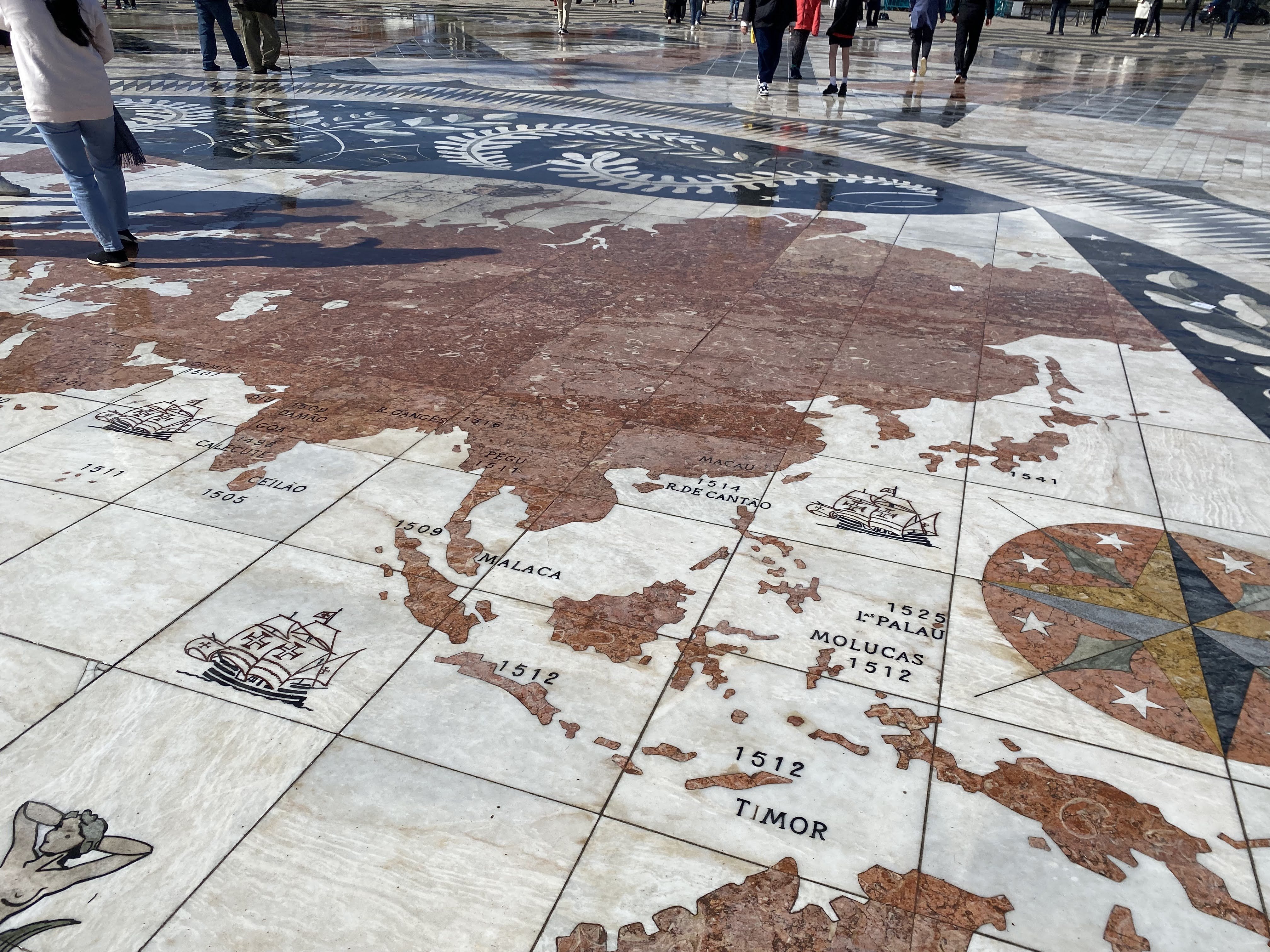 大航海時代のポルトガル・カラベラ船タイル画 大航海時代のポルトガル・カラベラ船タイル画 （大海原への挑戦