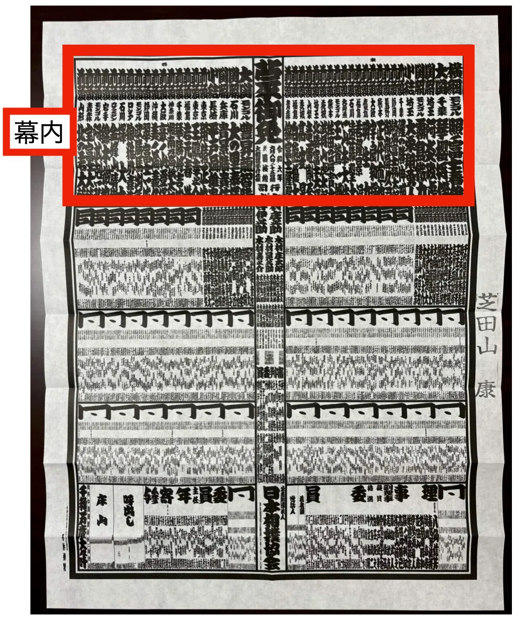 番付表が届いたよ【芝田山部屋】｜K Masera｜作曲家／グルメ探求家