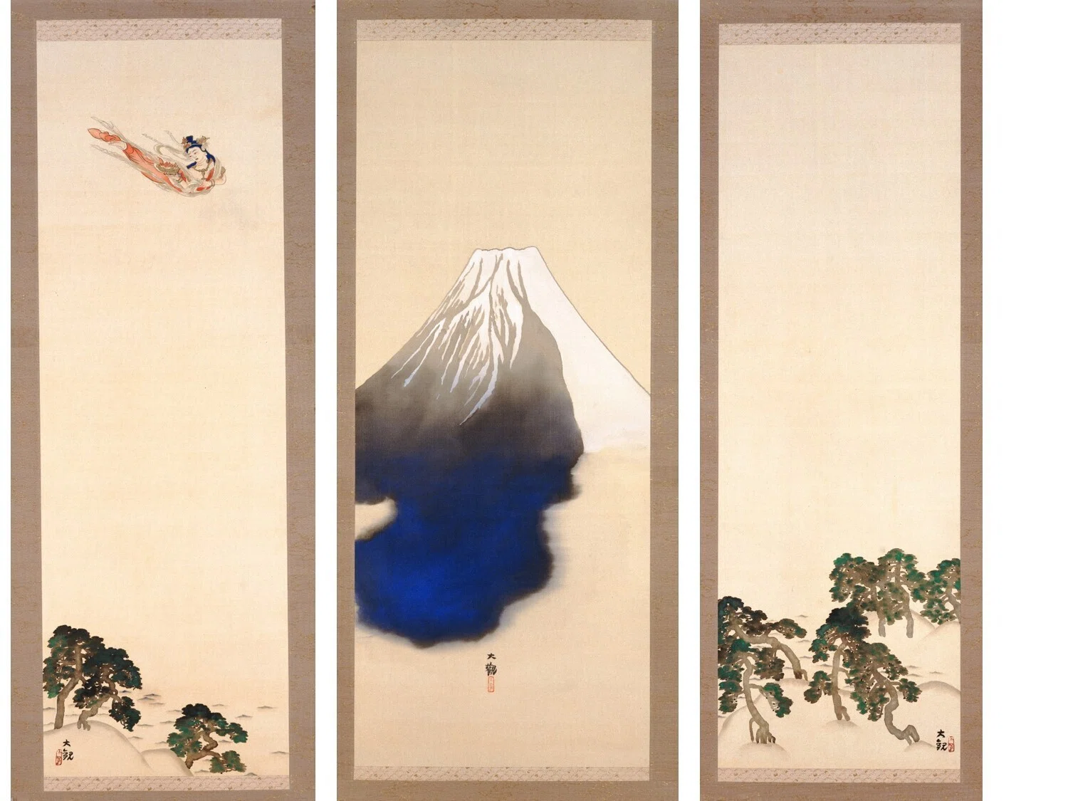 作品一覧】横山大観《不盡山・羽衣・三保》｜講談社野間記念館