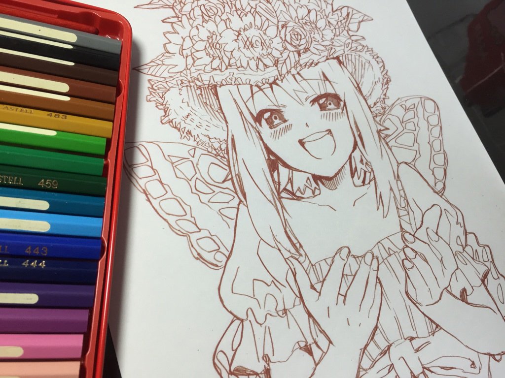 黒」を使わない色鉛筆メイキング【GUMIちゃん】｜もじゃクッキー