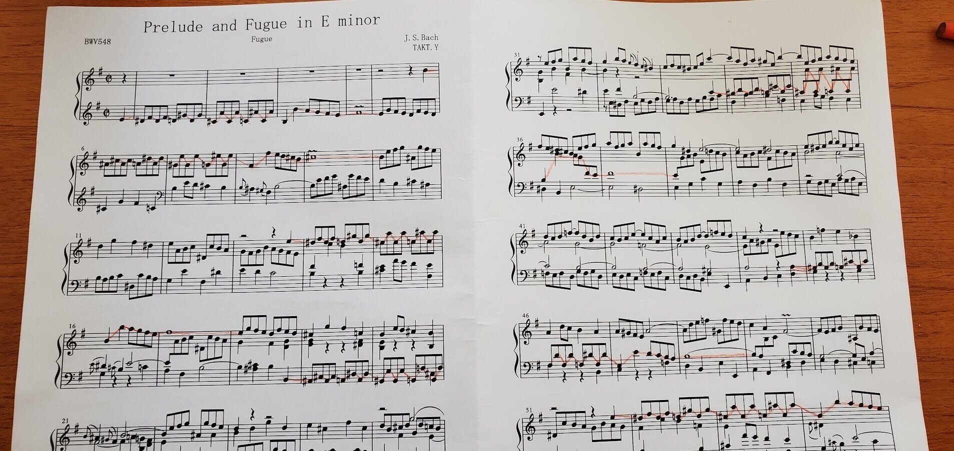 演奏予定のピアノ曲を編曲|バッハの最高傑作 bwv548 前奏曲とフーガ ホ