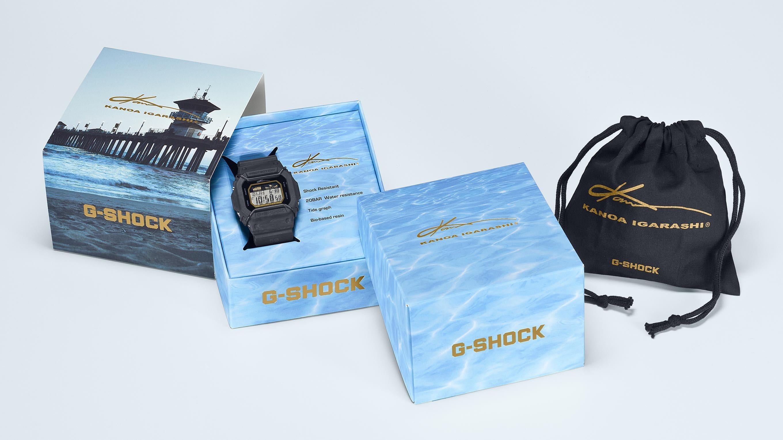 OPONPIIINAG-SHOCK五十嵐カノア限定モデル プロサーファー五十嵐カノア選手シグネチャー入り“G-SHOCK”第3弾