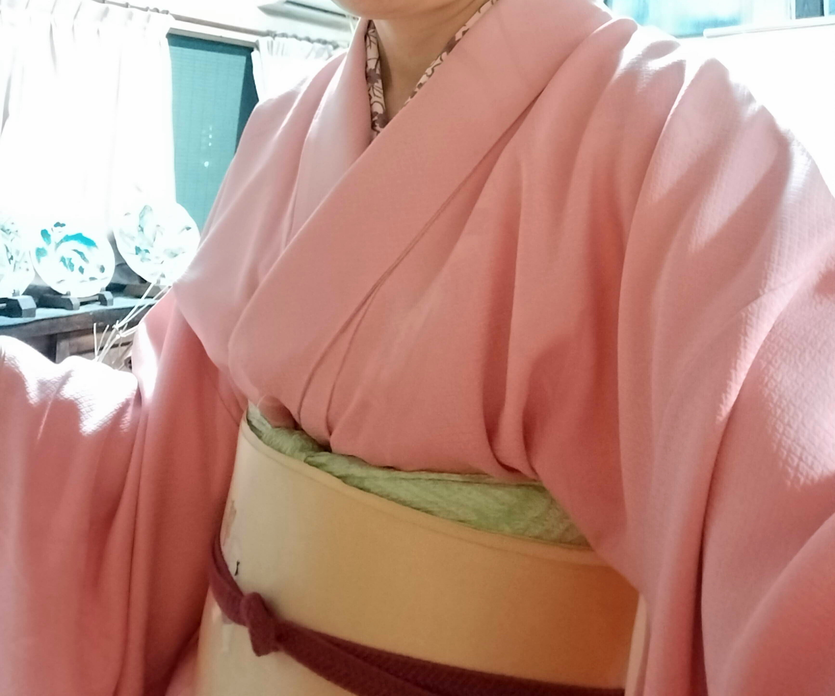 SSお仕立て上がり正絹羅の名古屋帯 臙脂色地に花柄｜ファッション 