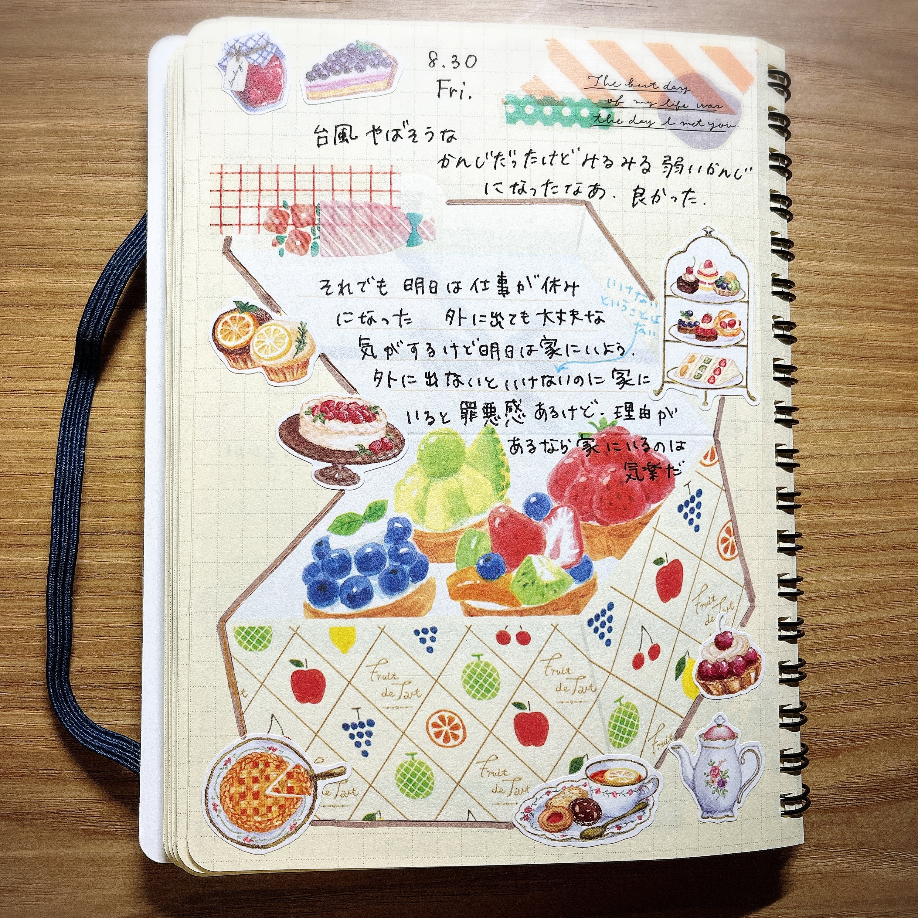 ハハネル hahanel | ほぼ日weeks 8thWEEKの手帳デコ🖤🩶 #ほぼ日