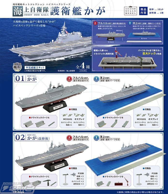 エフトイズ 現用艦船キットコレクション 海上自衛隊 いずも型護衛艦 2-A かが 現用艦船キットコレクション　海上自衛隊 護衛艦 かが 02-A　改修後　フルハル