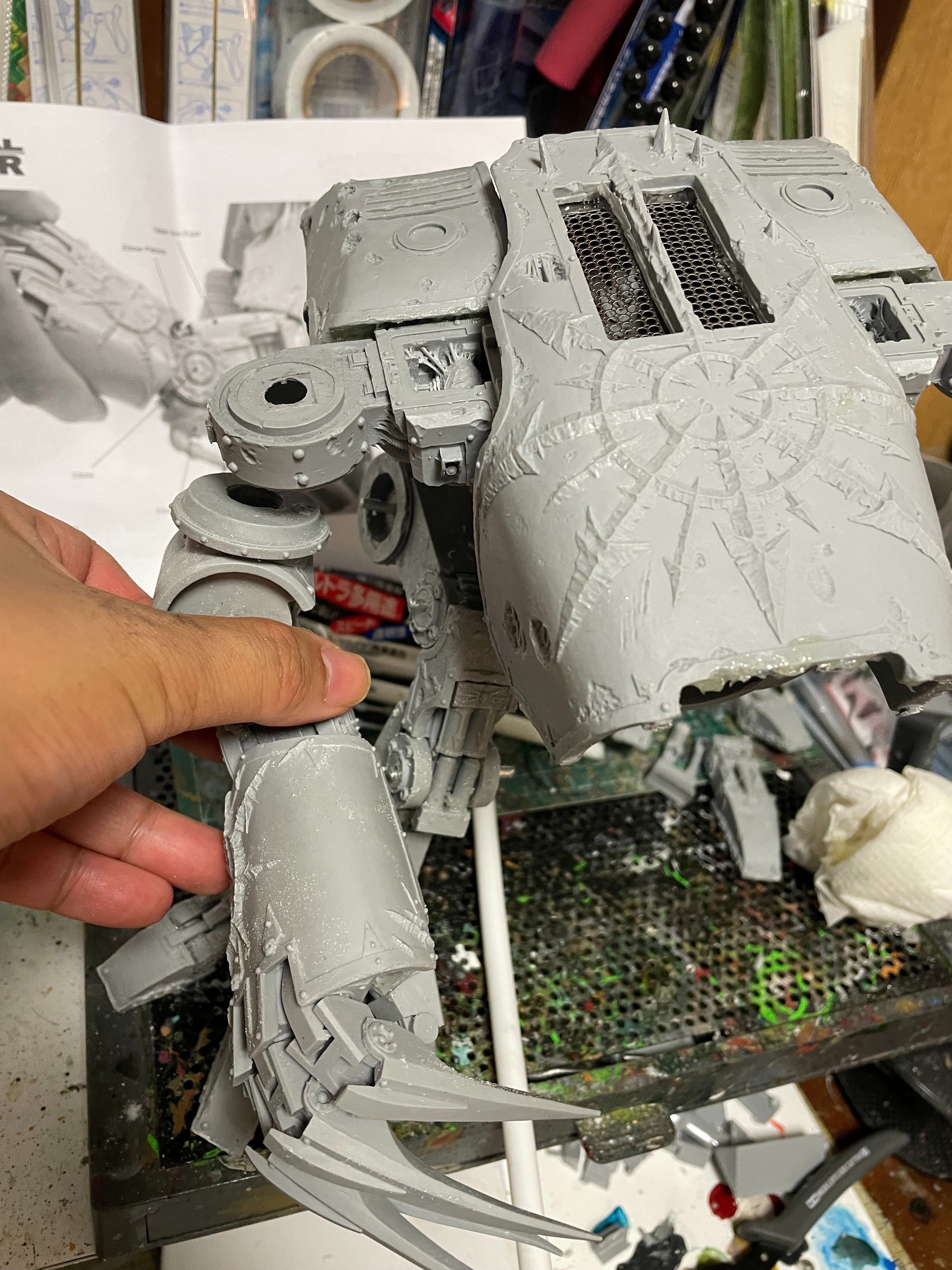 ウォーハンマー ケイオスウォーハウンド オルクタイタン 素人のウォーハウンドタイタン製作第3回最終回（魔改造）｜げん