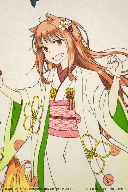 狼と香辛料』和装を纏った「ホロ」の描き下ろしイラストを高級 狼と香辛料』和装を纏った「ホロ」の描き下ろしイラストを高級