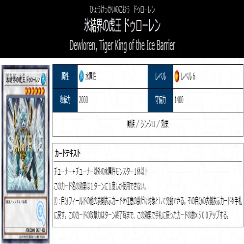 遊戯王】英語版 氷結界の虎王 ドゥローレン DT02-EN033 遊戯王 OCG