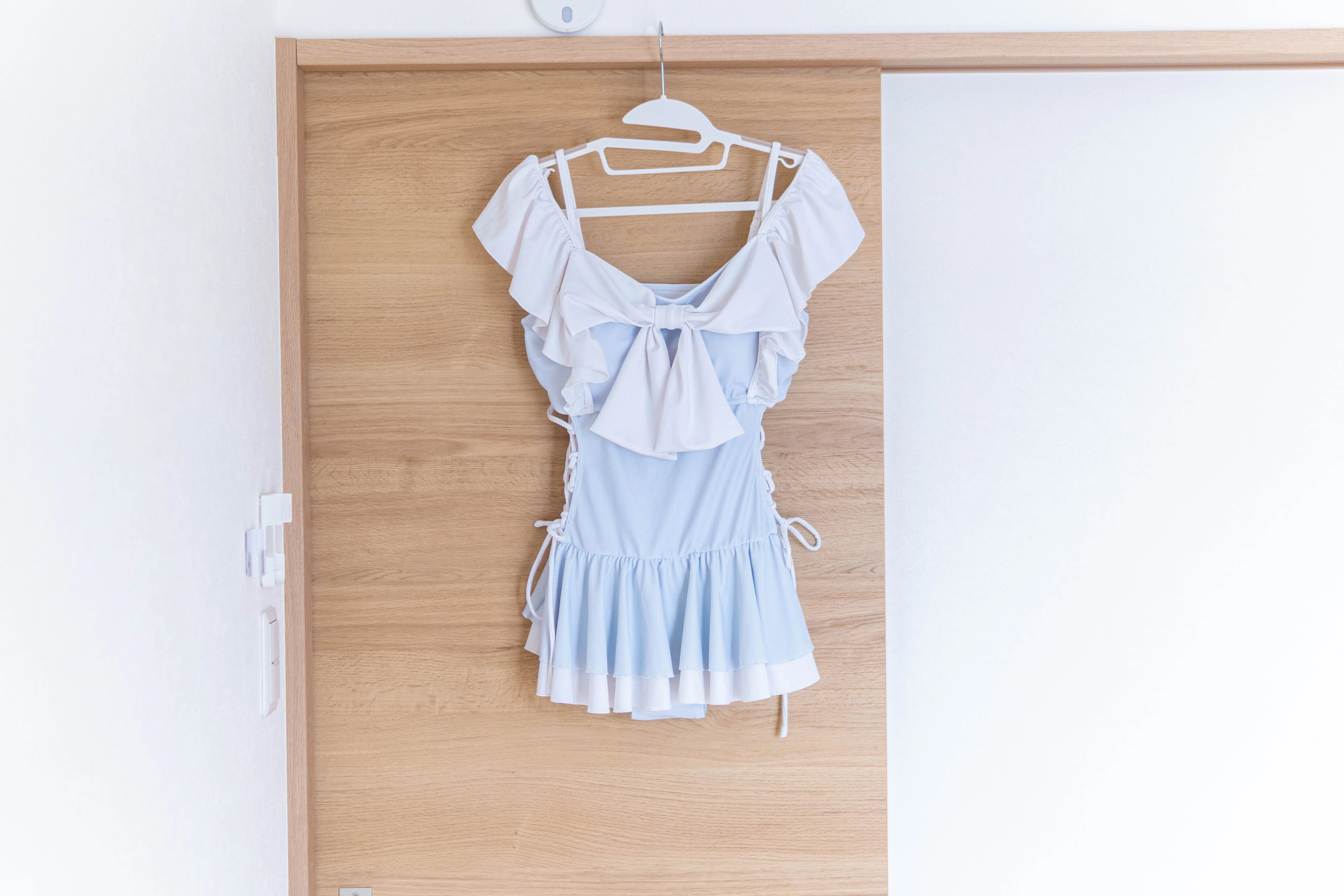 夢展望　サイドレースアップリボン水着　サックスブルー 夢展望 サイドレースアップリボン水着 サックスブルー 9/7 11時まで