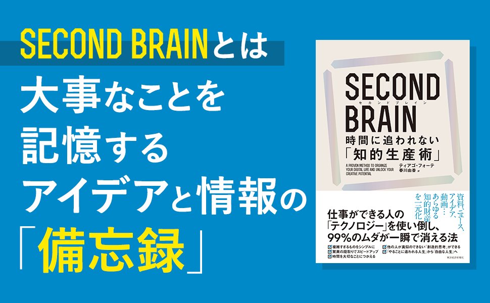 知的生産性を劇的に向上させる方法『SECOND BRAIN』で学ぶセカンド