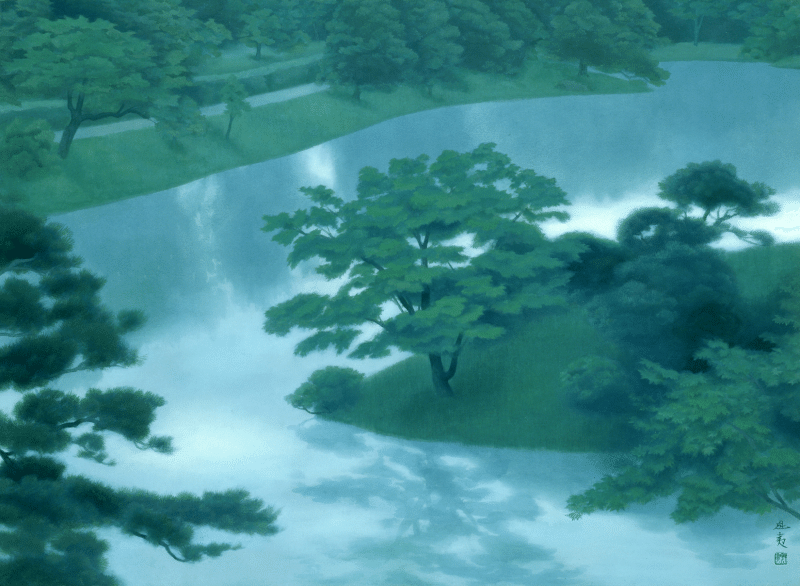 東山魁夷　沼の静寂 東山魁夷「沼の静寂」木版画 :: 絵画買取・販売 - シバヤマ