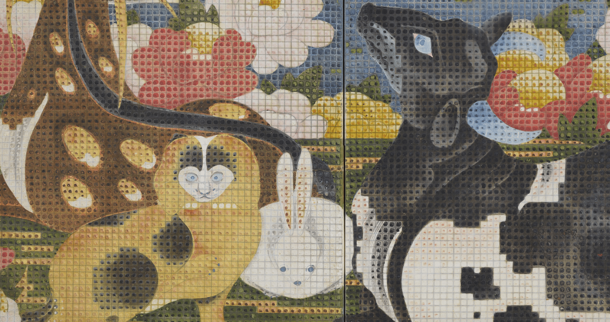 樹花鳥獣図屏風 Juka Choju-zu Byobu(Birds and Animals in the