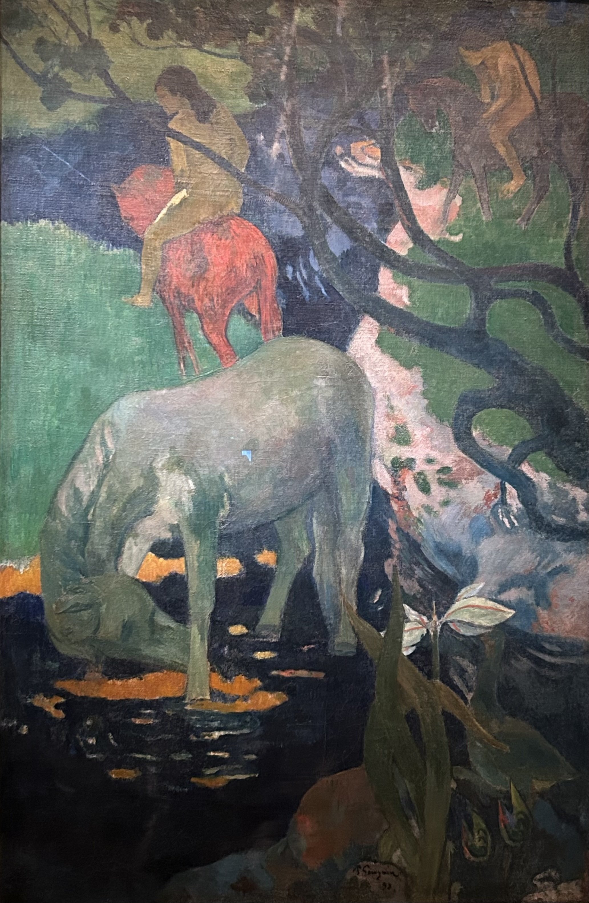 ゴーギャン、【白い馬】、希少な画集画、新品高級額 額装付、状態良好 ポール・ゴーギャン、【白い馬】、希少な画集画より、新品高級額