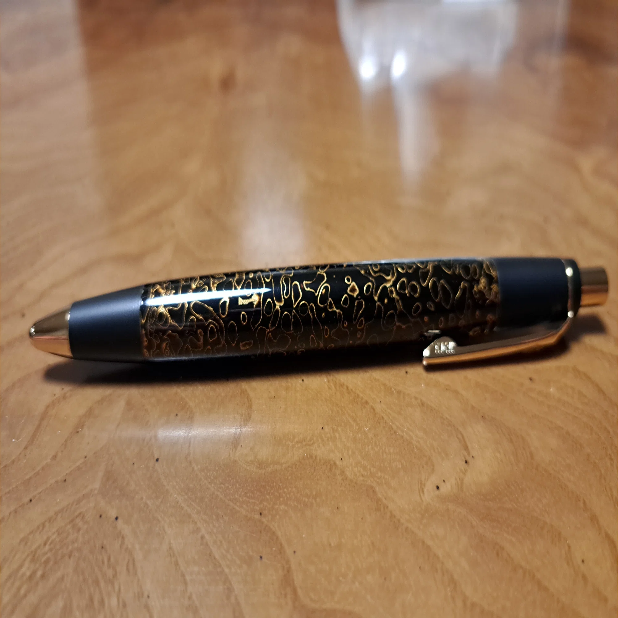 19）野原工芸兆春塗り黒金箔シャープペンシル｜冷えペン?